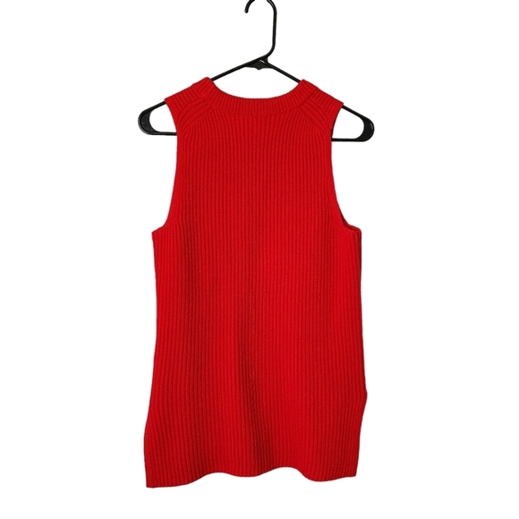 J.CREW sleeveless tunic knit sweater in cherry red‎ size XS - Picture 2 of 10